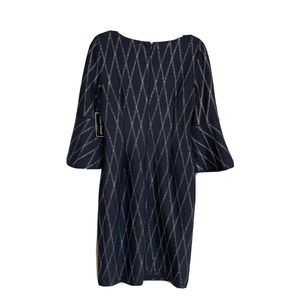 NWT Jessica Howard navy blue sequin sheath dress, Size 6